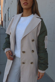 Khaki Combo Trench Coat