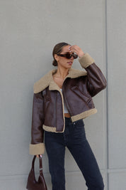 Kenzie Sherpa Pleather Jacket