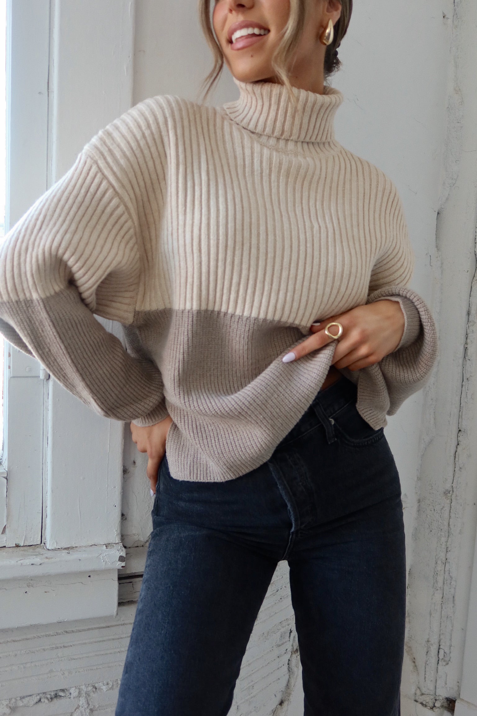 Candice Color-Block Sweater
