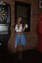 Hayden White Wrap Top