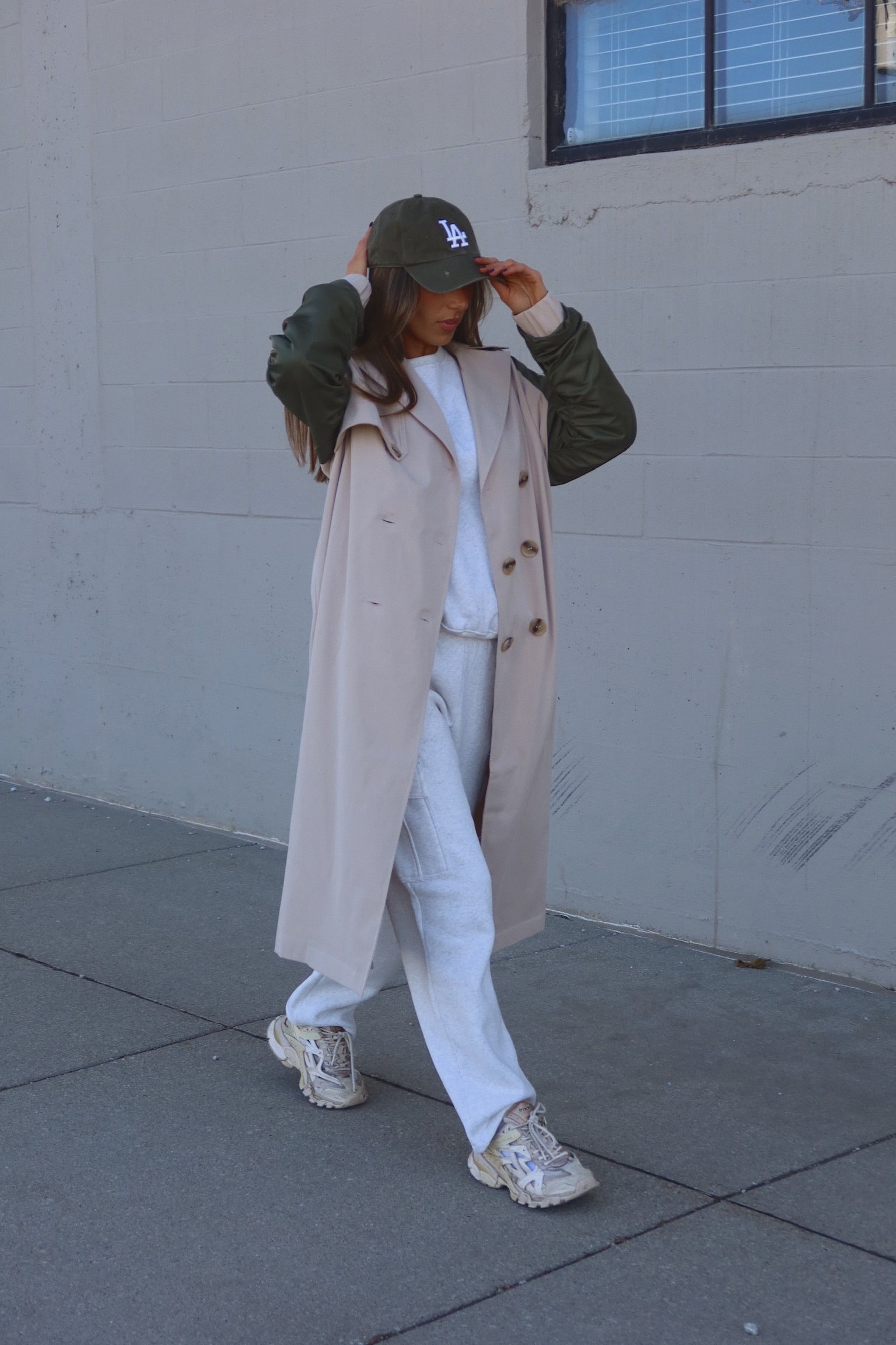 Khaki Combo Trench Coat