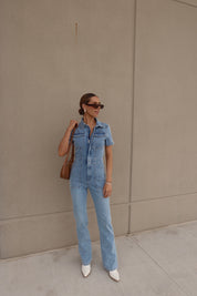 Chelsey Blue Denim Jumpsuit
