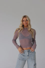 Claudia Textured Mesh Top