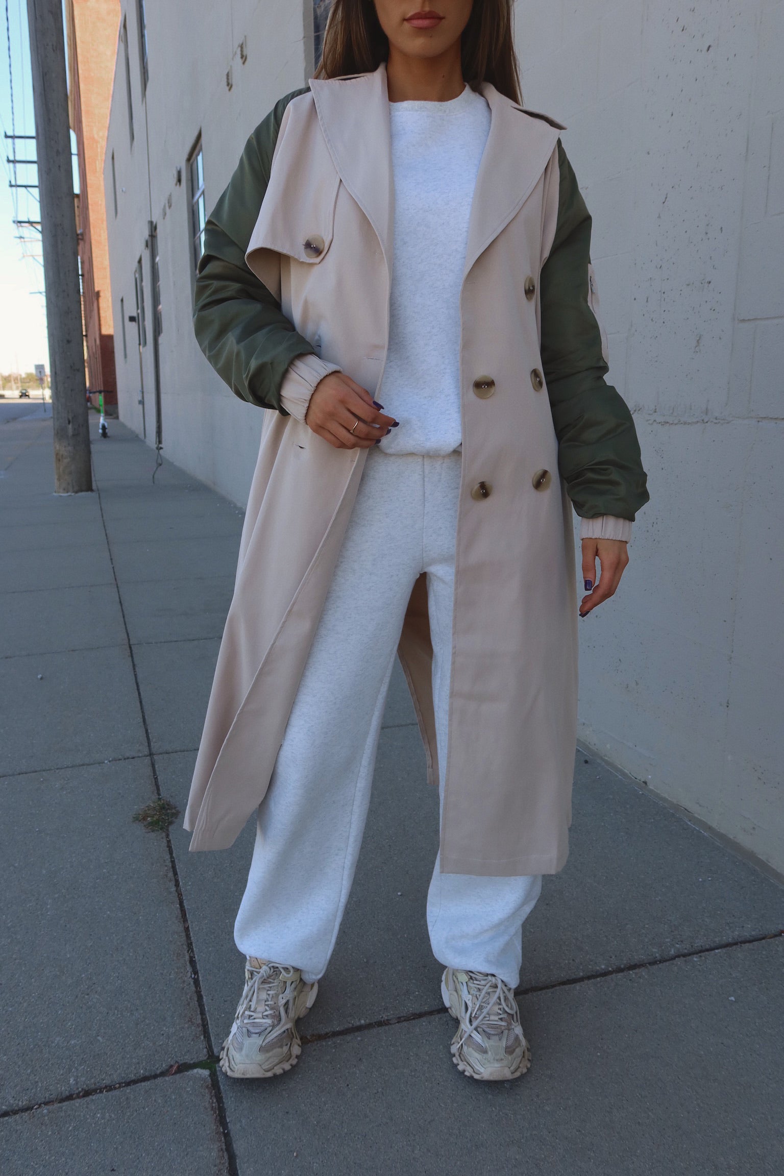 Khaki Combo Trench Coat