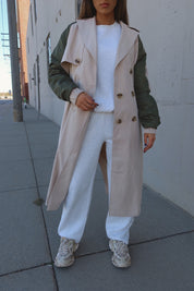 Khaki Combo Trench Coat
