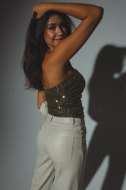 Haiden High Waist Pants In Beige