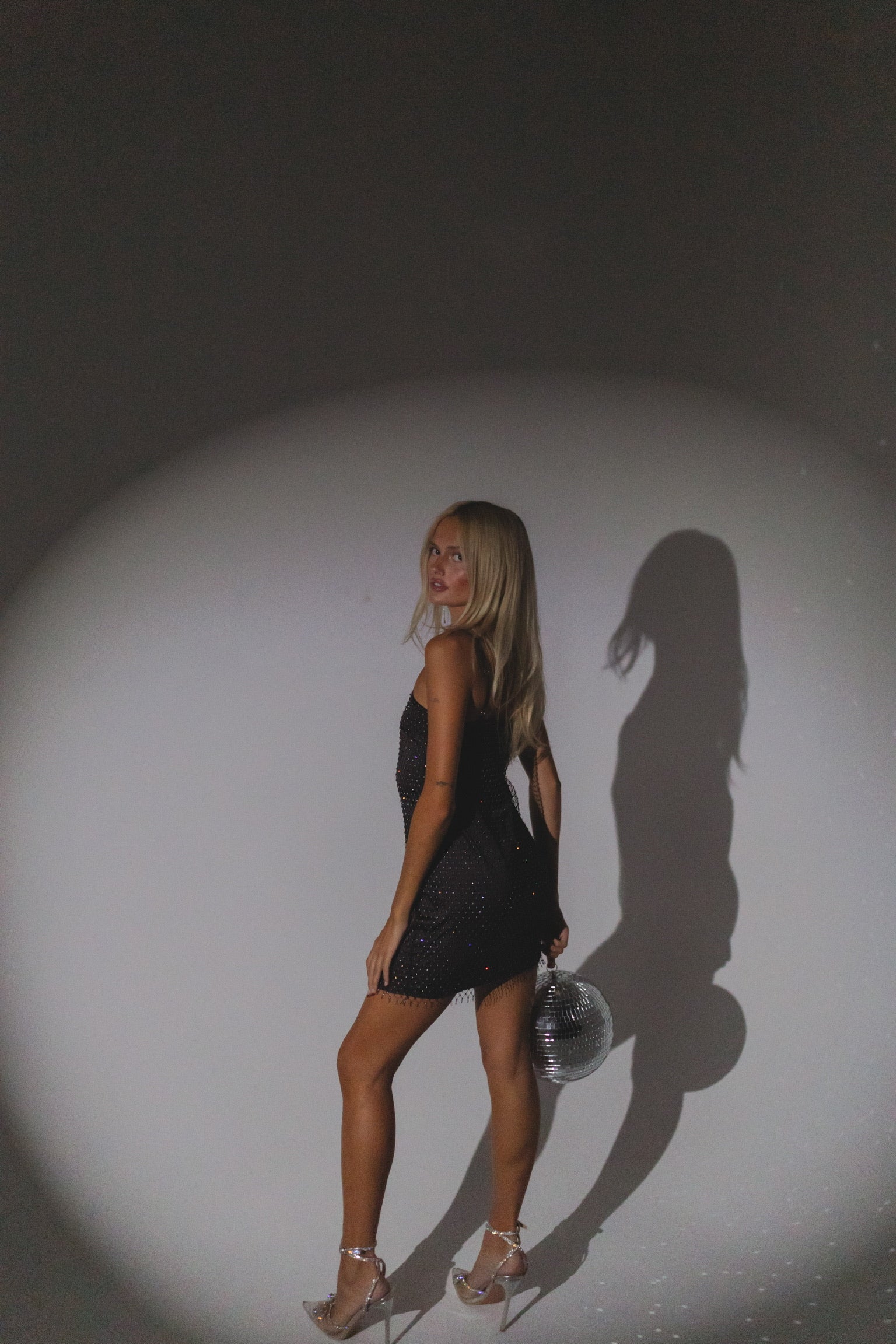RESTOCKED :Charming Sparkle Black Mini Dress