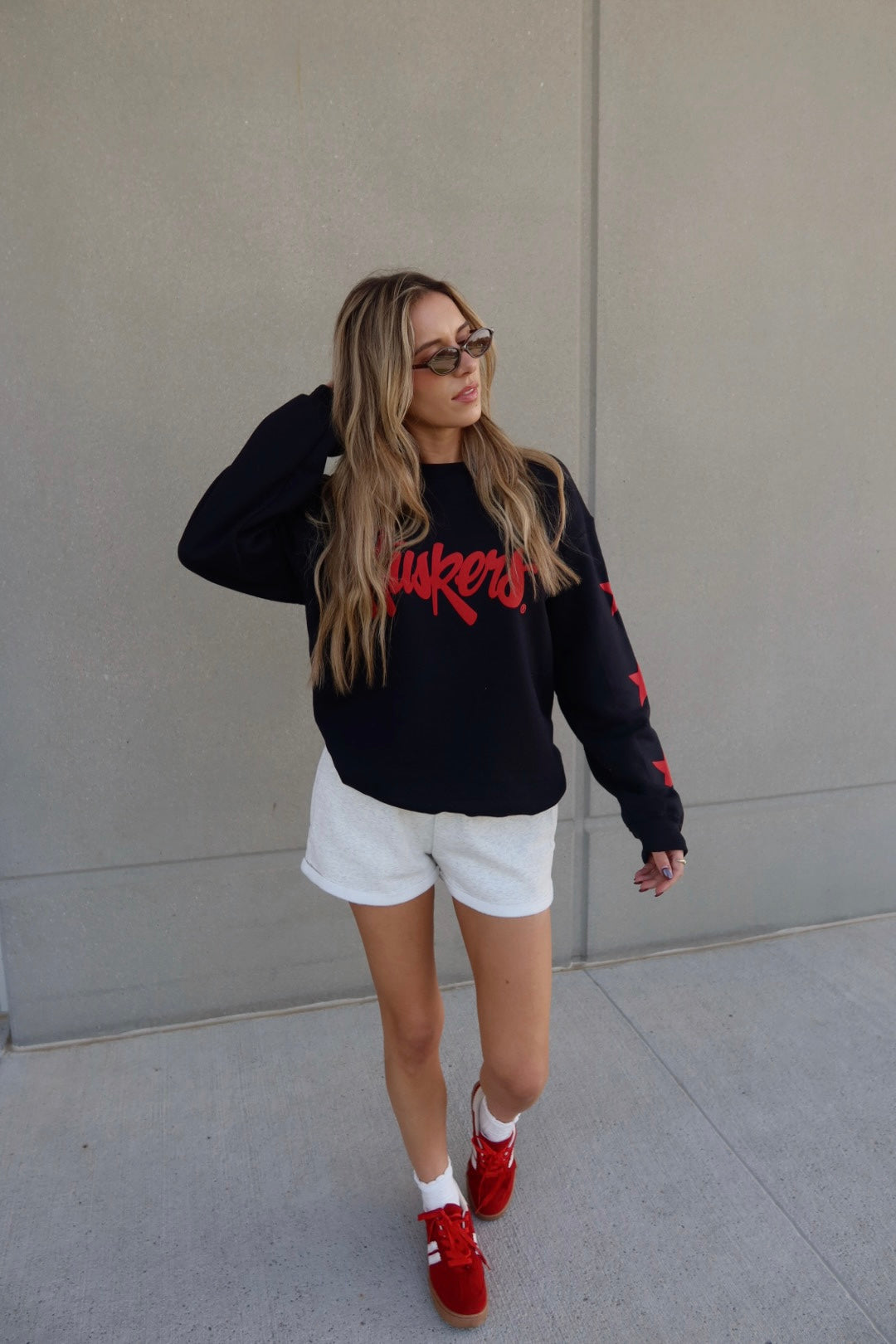 Huskers Star Crewneck In Black