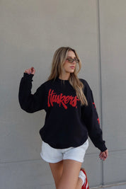 Huskers Star Crewneck In Black