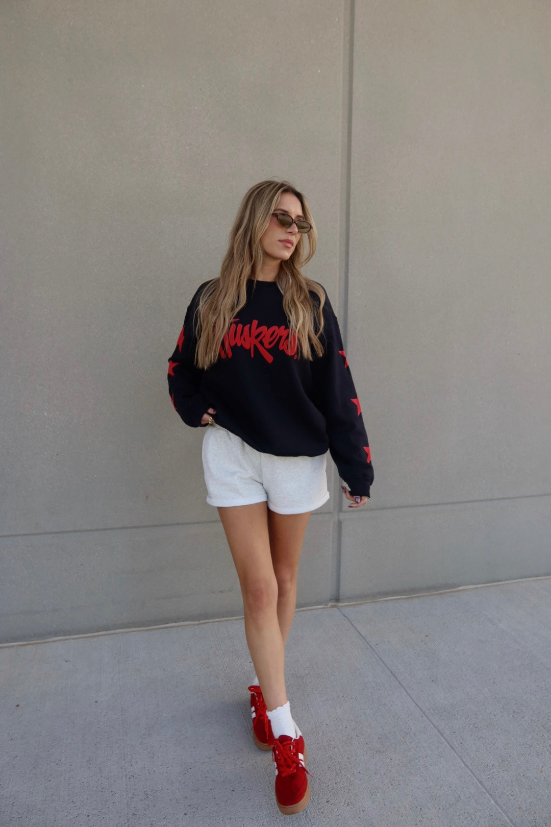 Huskers Star Crewneck In Black