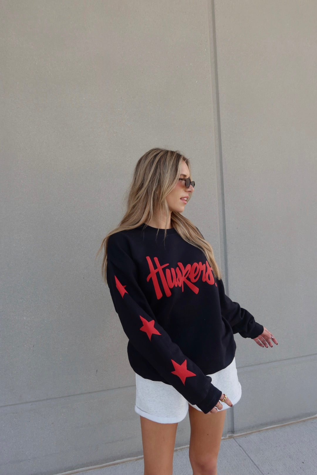 Huskers Star Crewneck In Black