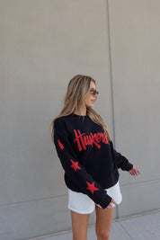 Huskers Star Crewneck In Black