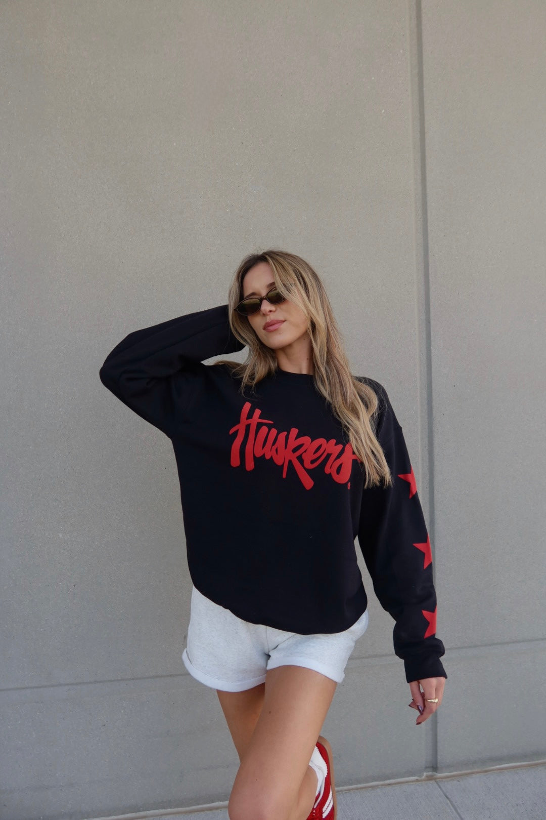 Huskers Star Crewneck In Black