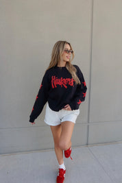 Huskers Star Crewneck In Black