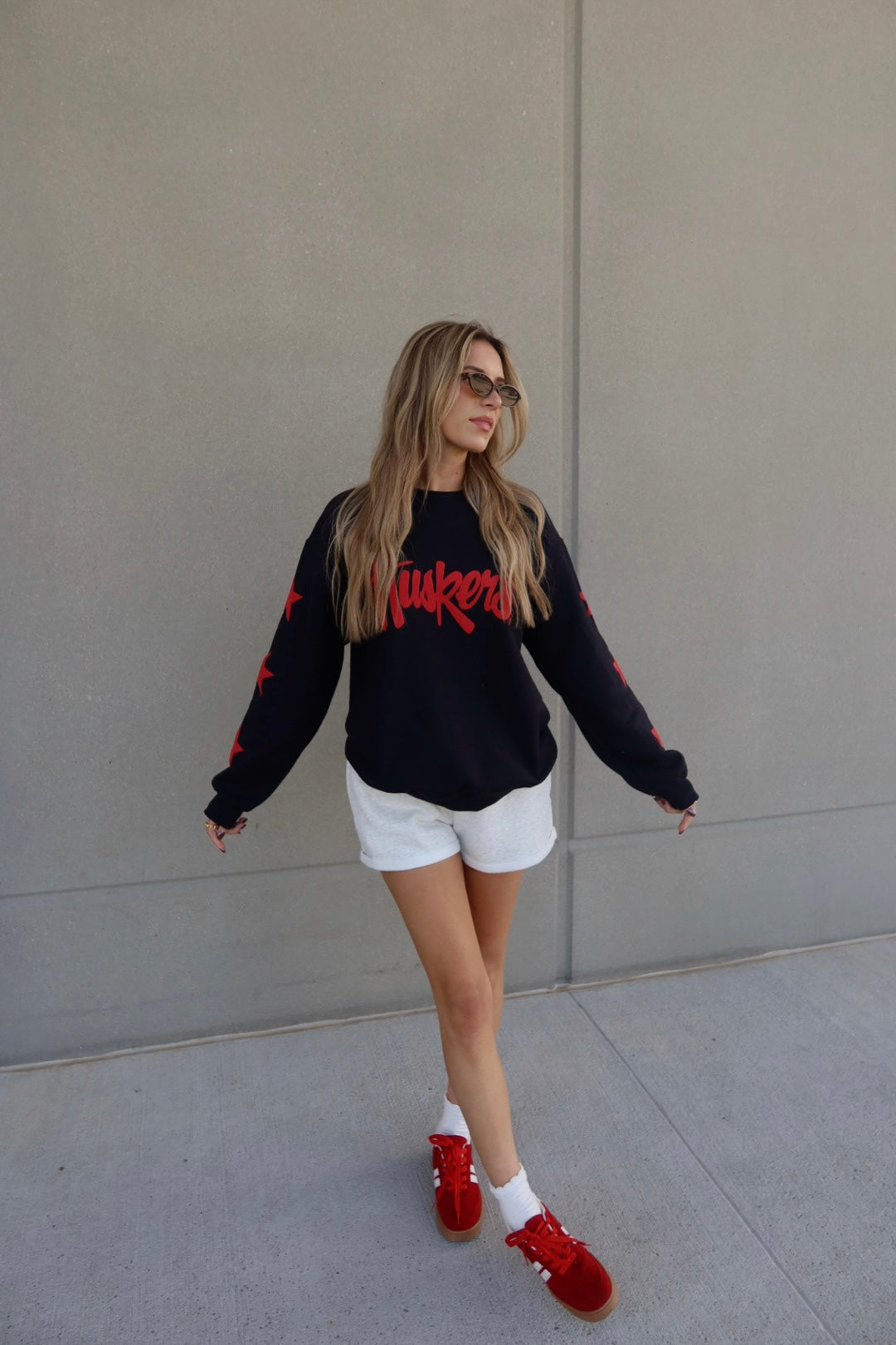 Huskers Star Crewneck In Black