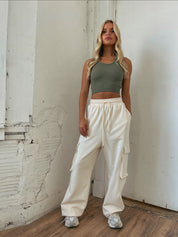 Olive Seamless Crop Tank