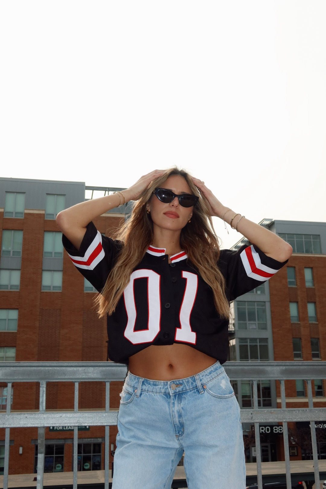 Nebraska Football Button Down Jersey In Black