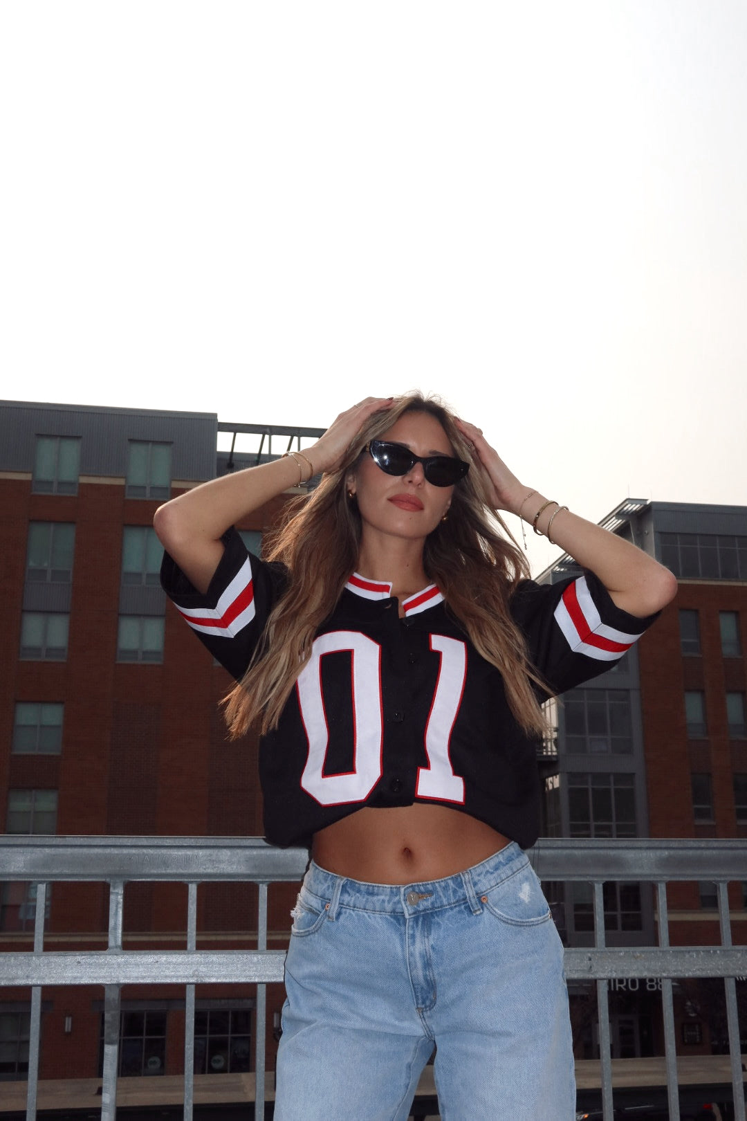 Nebraska Football Button Down Jersey In Black