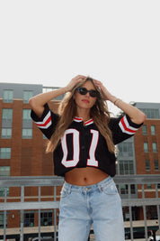 Nebraska Football Button Down Jersey In Black