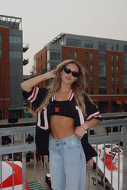 Nebraska Football Button Down Jersey In Black