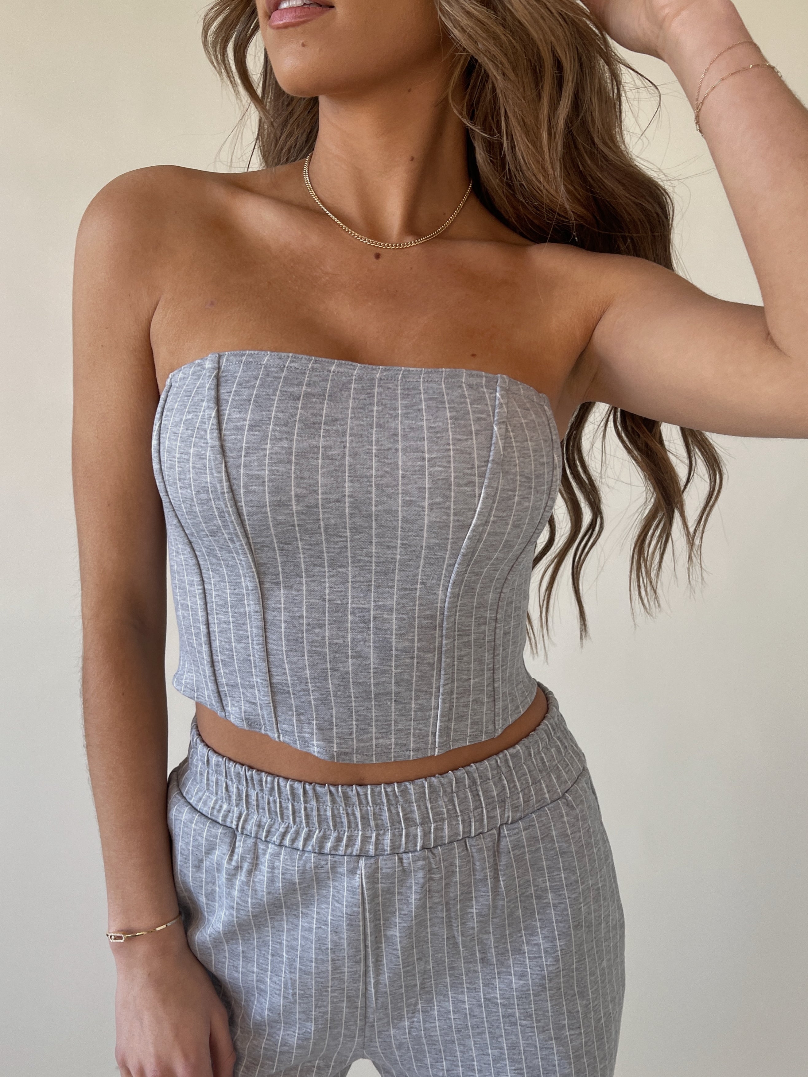 Mycah Pinstripe Corset Top