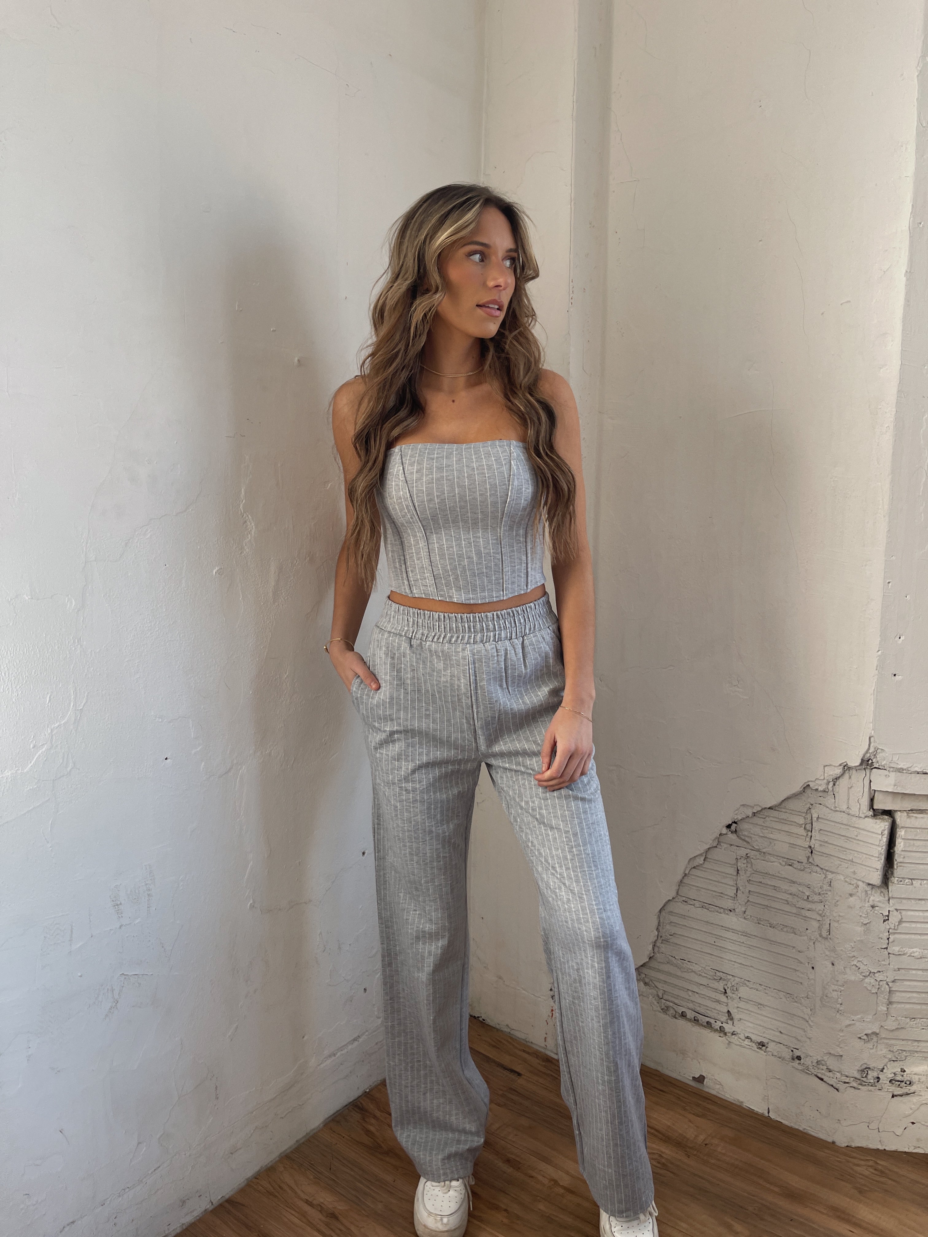 Mycah Pinstripe Corset Top