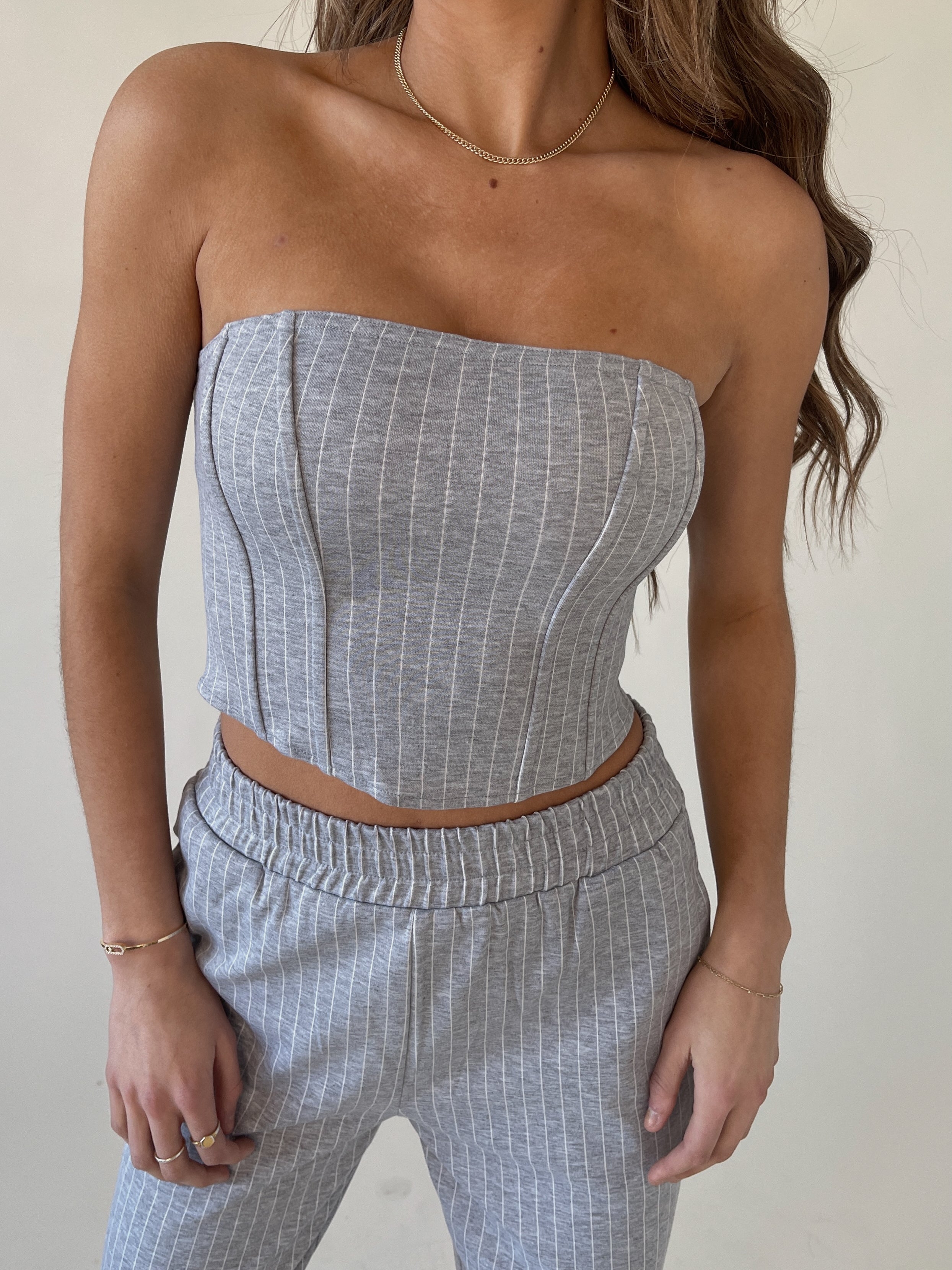 Mycah Pinstripe Corset Top