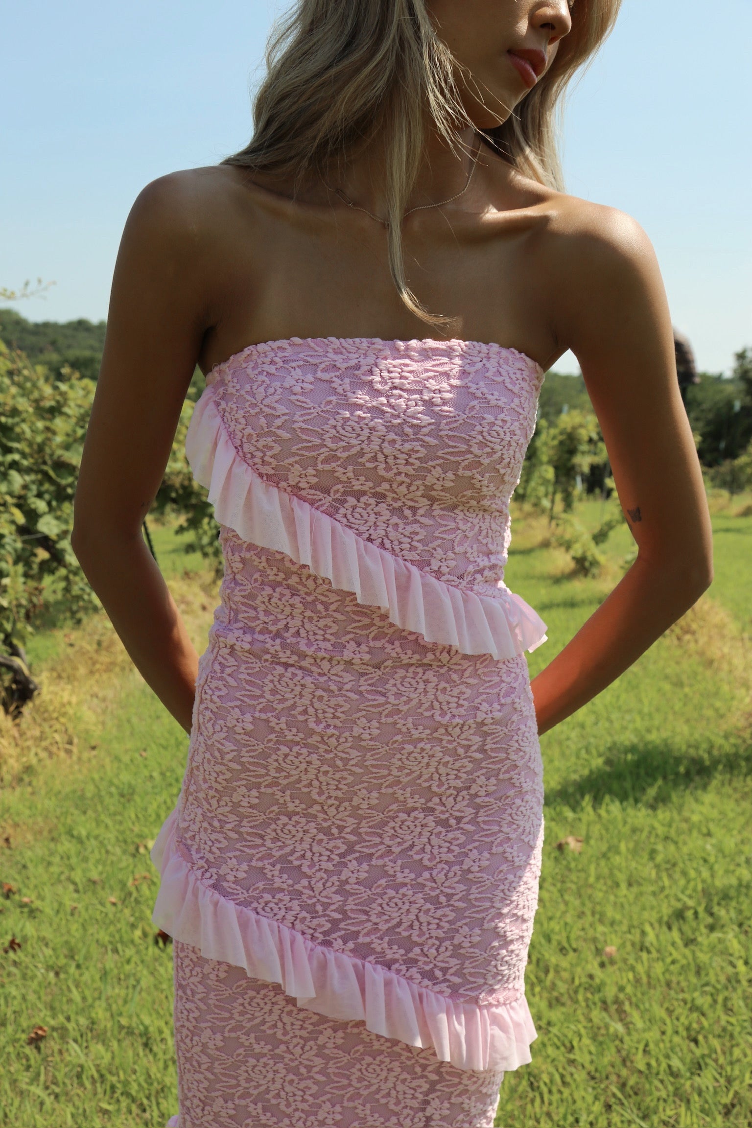 Reece Ruffle Lace Maxi Dress