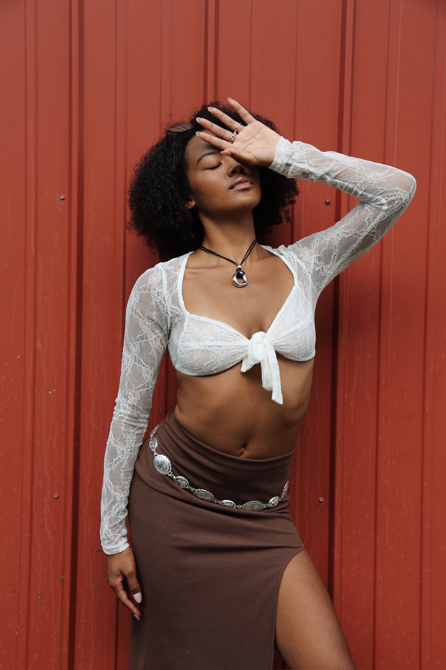 melt the lady lace up cropped tops トップス Lace Tied Up Crop Top – Madida Clothing