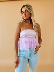 Payton Organza Peplum Top