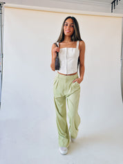 Lillie Lime High Waist Trousers