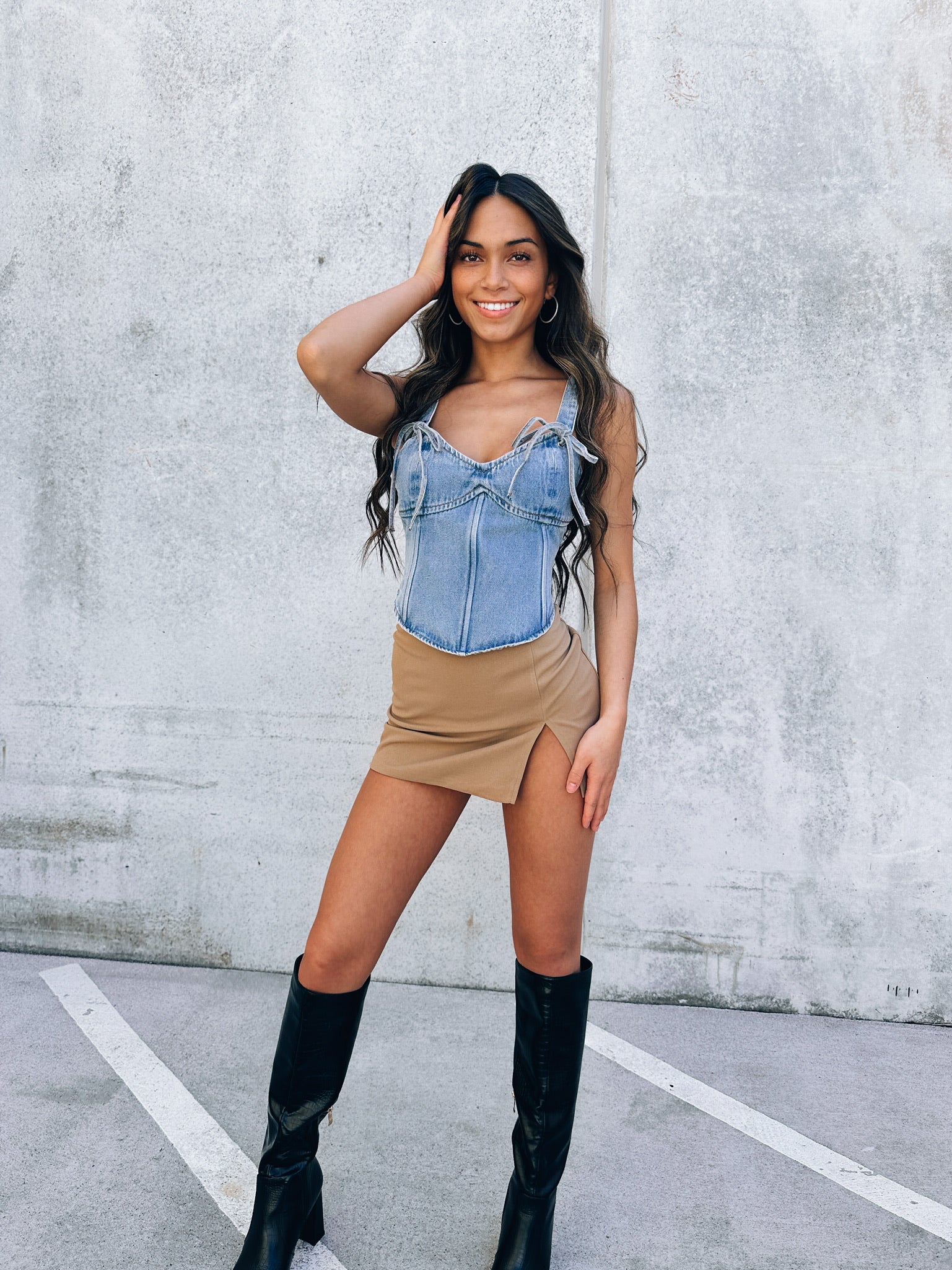 Parker Tan Mini Skirt