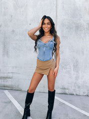 Parker Tan Mini Skirt