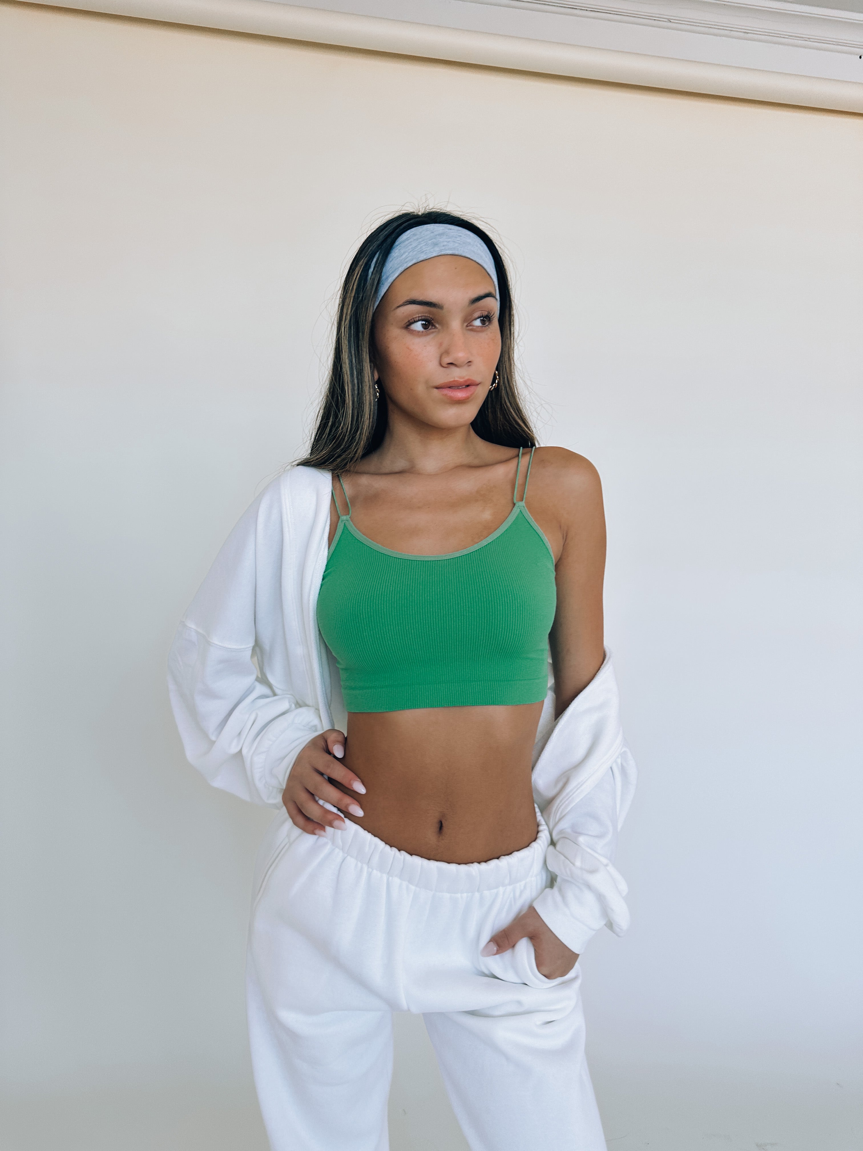 Green Double Strap Seamless Tank