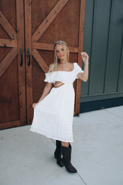 Jailynn Puff Sleeve Midi Dress