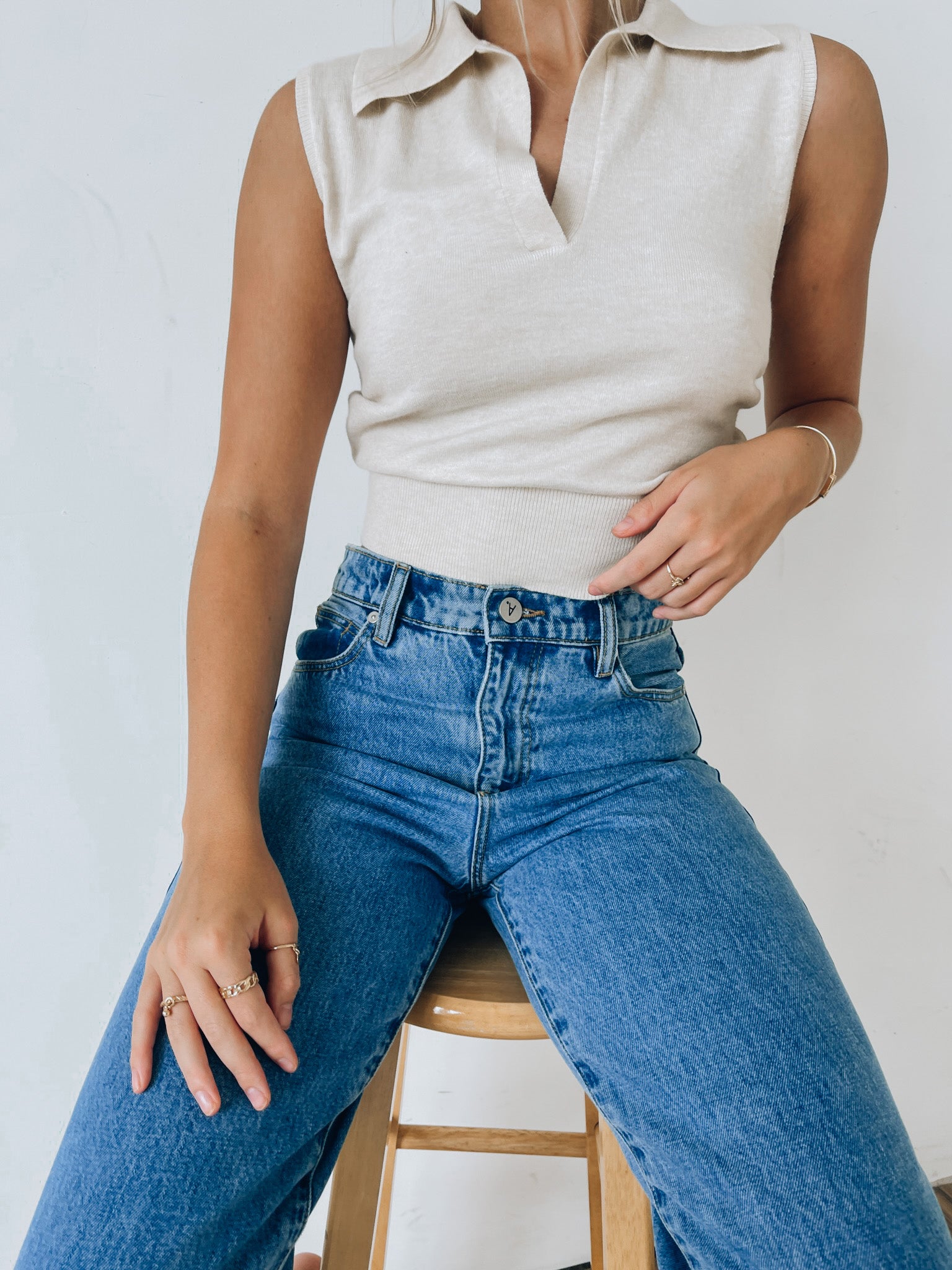 Adeline Collared Knit Top