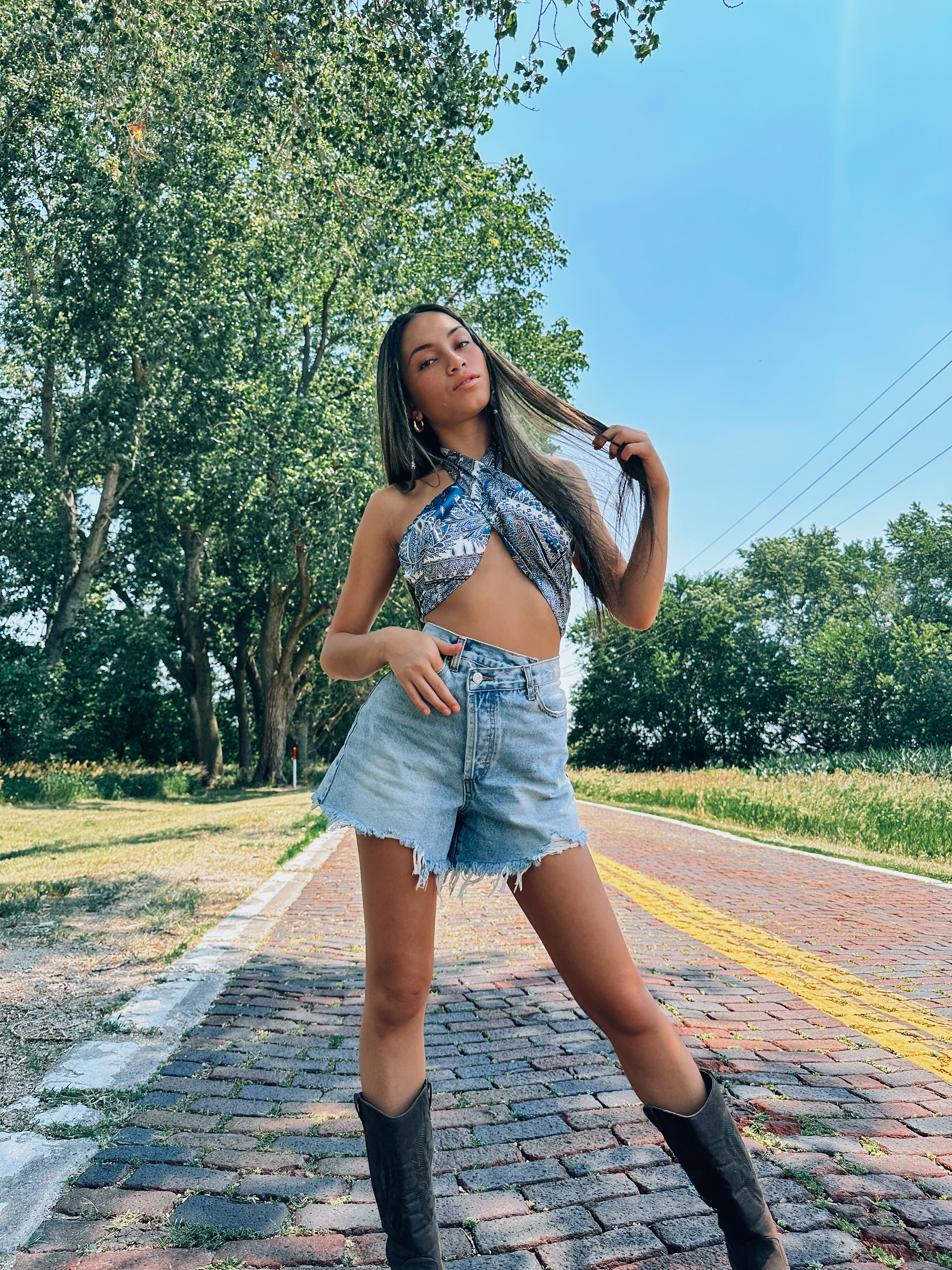 Cellie Teal Top