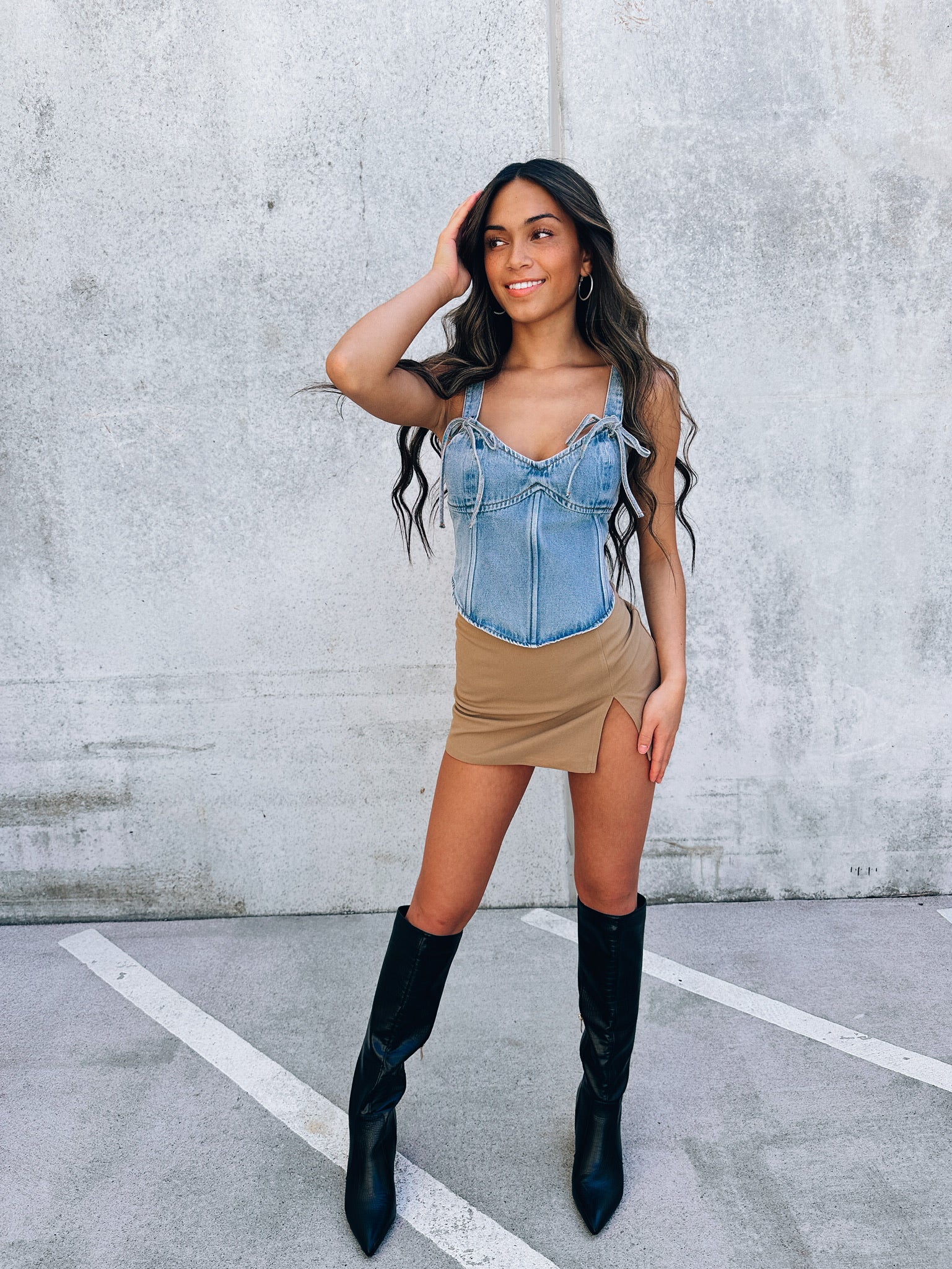 Parker Tan Mini Skirt