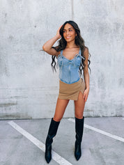 Parker Tan Mini Skirt