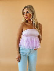 Payton Organza Peplum Top