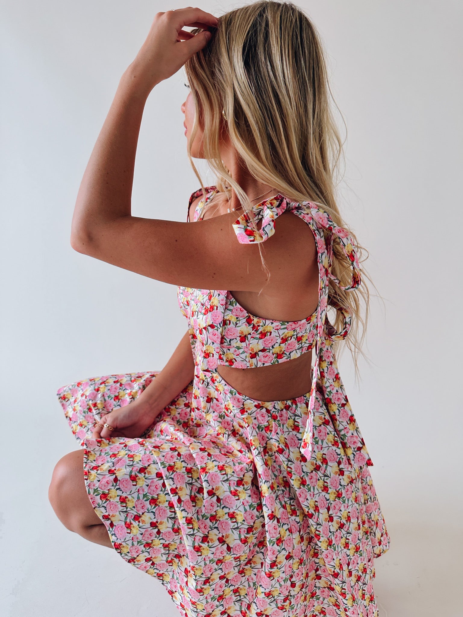 Olivia Floral Cut Out Mini Dress