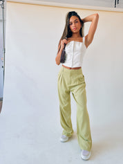 Lillie Lime High Waist Trousers