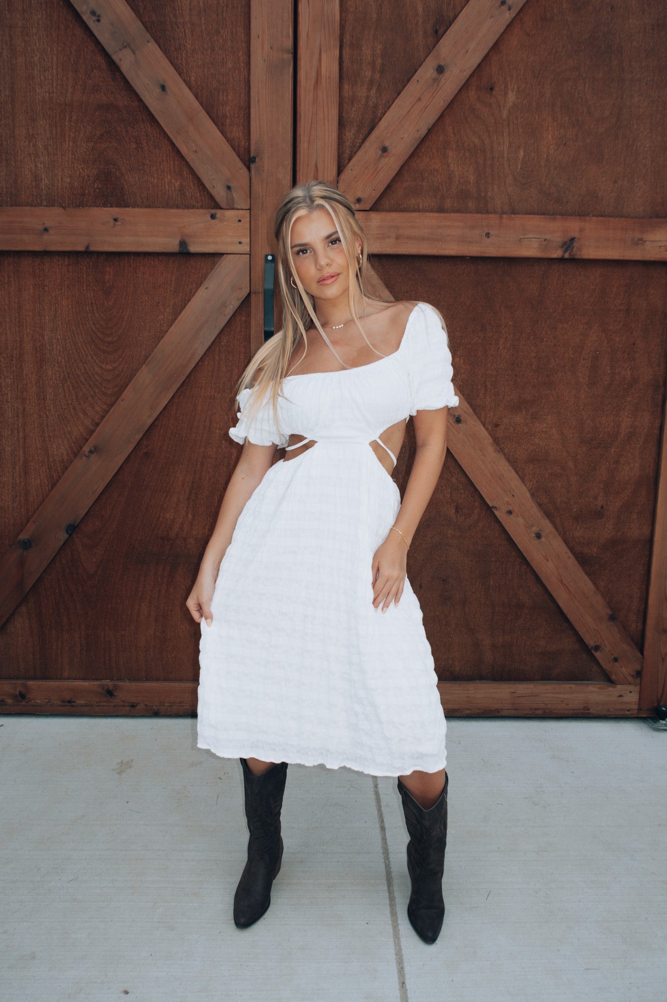 Jailynn Puff Sleeve Midi Dress