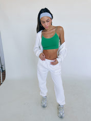 Green Double Strap Seamless Tank