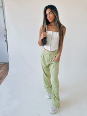 Lillie Lime High Waist Trousers