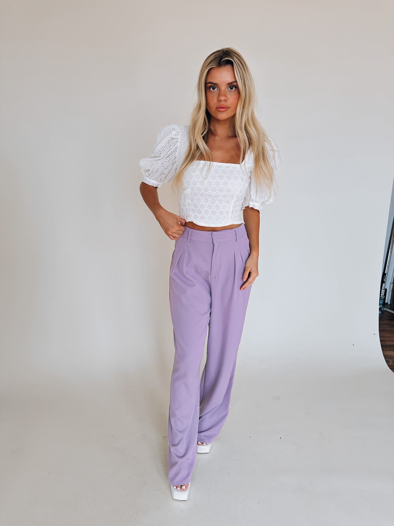 Libby Lavender High Waist Trousers