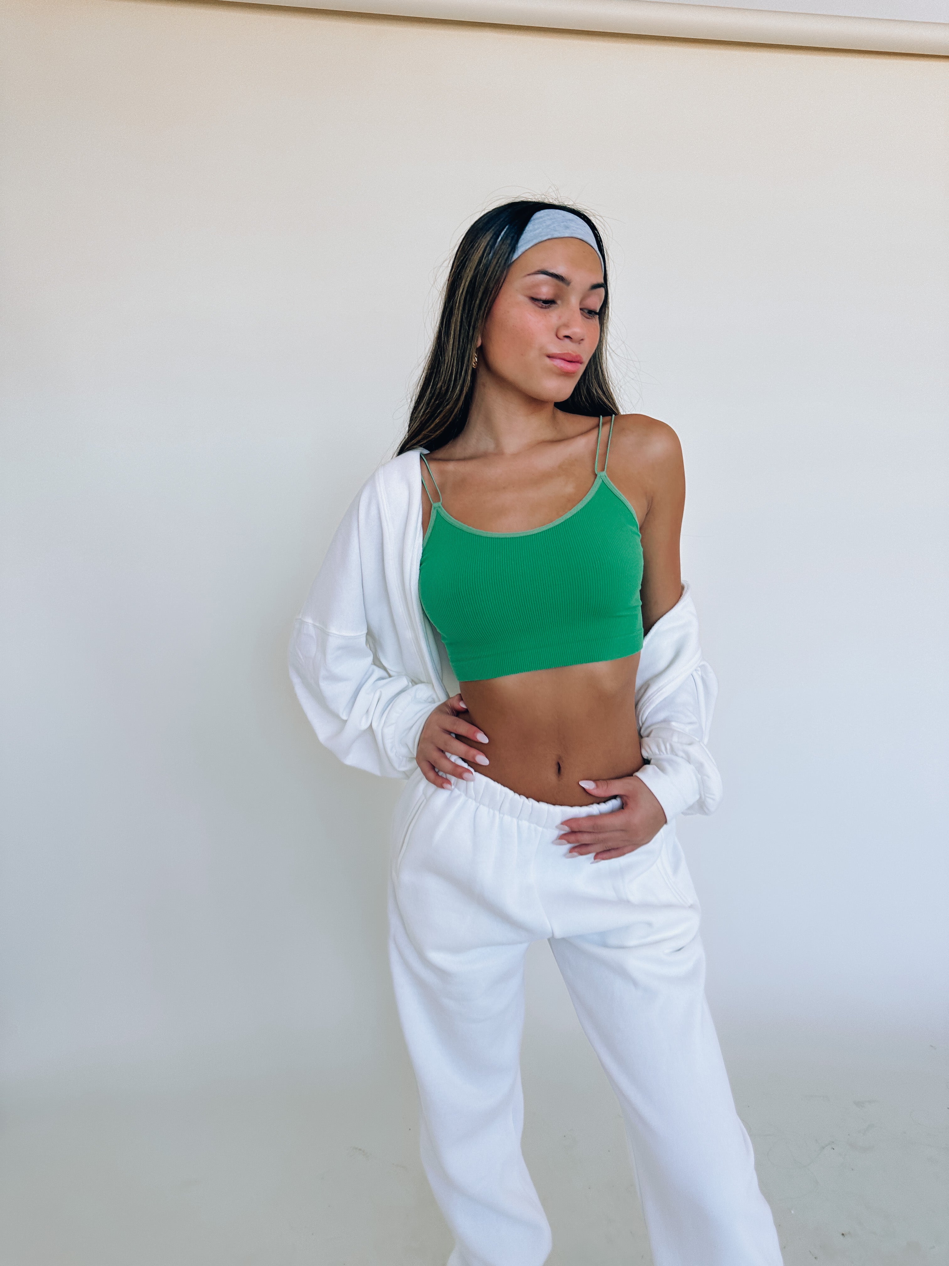 Green Double Strap Seamless Tank