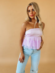 Payton Organza Peplum Top