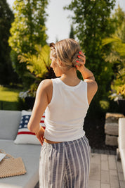 Collins Striped Navy Slip-On Pants
