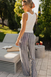 Collins Striped Navy Slip-On Pants